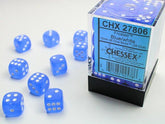 CHESSEX - Dados Frosted Blue/White 12mm c/36 - Gamesmart